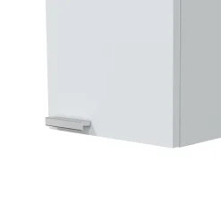 Mobile Pensile Bianco Lucido Grigio un Ripiano Un'anta 30x85h cm, Reversibile - Parga