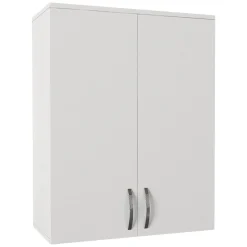 Mobile Pensile Bianco 2 Ripiani 2 Ante 70x90h cm, 3 Vani - Isili