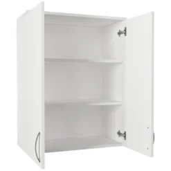 Mobile Pensile Bianco 2 Ripiani 2 Ante 70x90h cm, 3 Vani - Isili