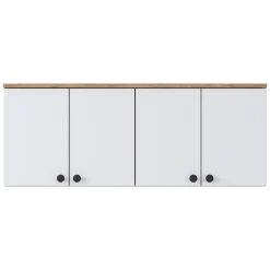 Mobile Pensile Marrone Rovere Bianco 4 Ante 2 Vani 120x47h cm, Apertura Battente - Rusco
