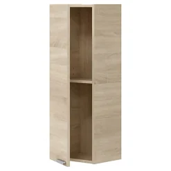 Mobile Pensile Marrone Rovere Grigio un Ripiano Un'anta 30x85h cm, Reversibile - Parga
