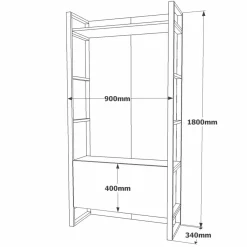 Mobile per ingresso 2 ante quercia 125x180h cm - Damasco