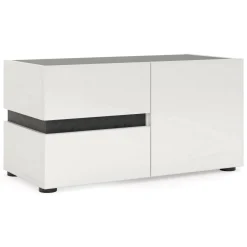 Mobile per ingresso con 2 cassetti bianco lucido e antracite 80x42h cm - Seul