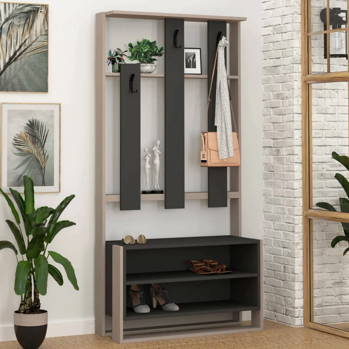 Mobile per ingresso da parete bianco 50x190h cm - Maura