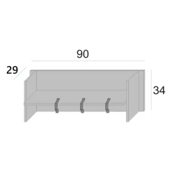 Mobile per ingresso minimal sospeso bianco e rovere 90x34h cm - Angry