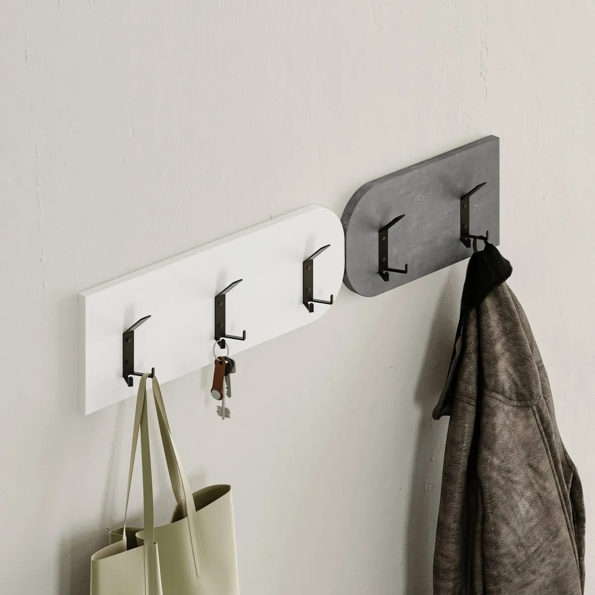 Mobile per ingresso sospeso 3 ante grigio e bianco 104x52h cm - Riga