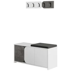 Mobile per ingresso sospeso 3 ante grigio e bianco 104x52h cm - Riga