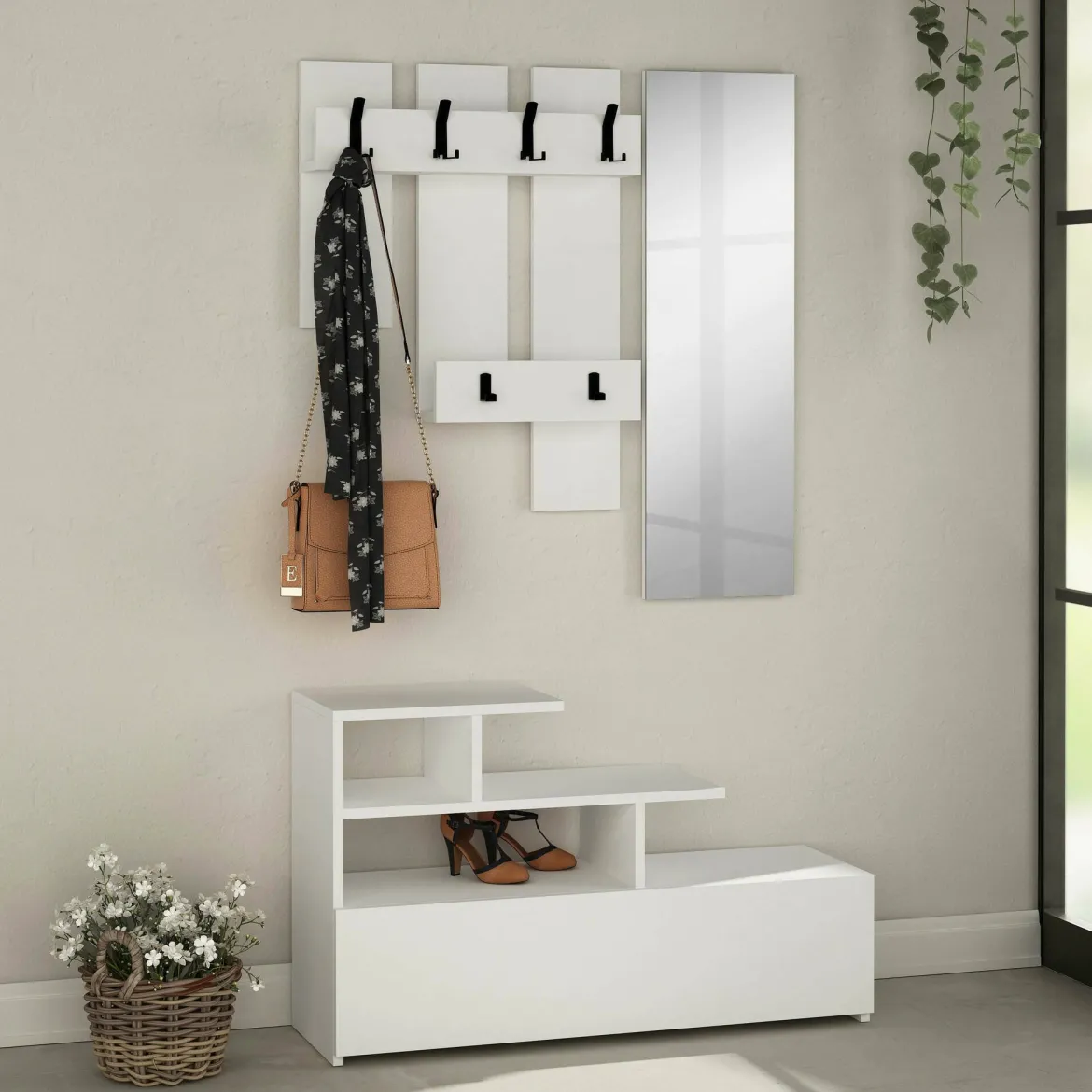 Mobile per ingresso sospeso bianco 30x99h cm - Gert