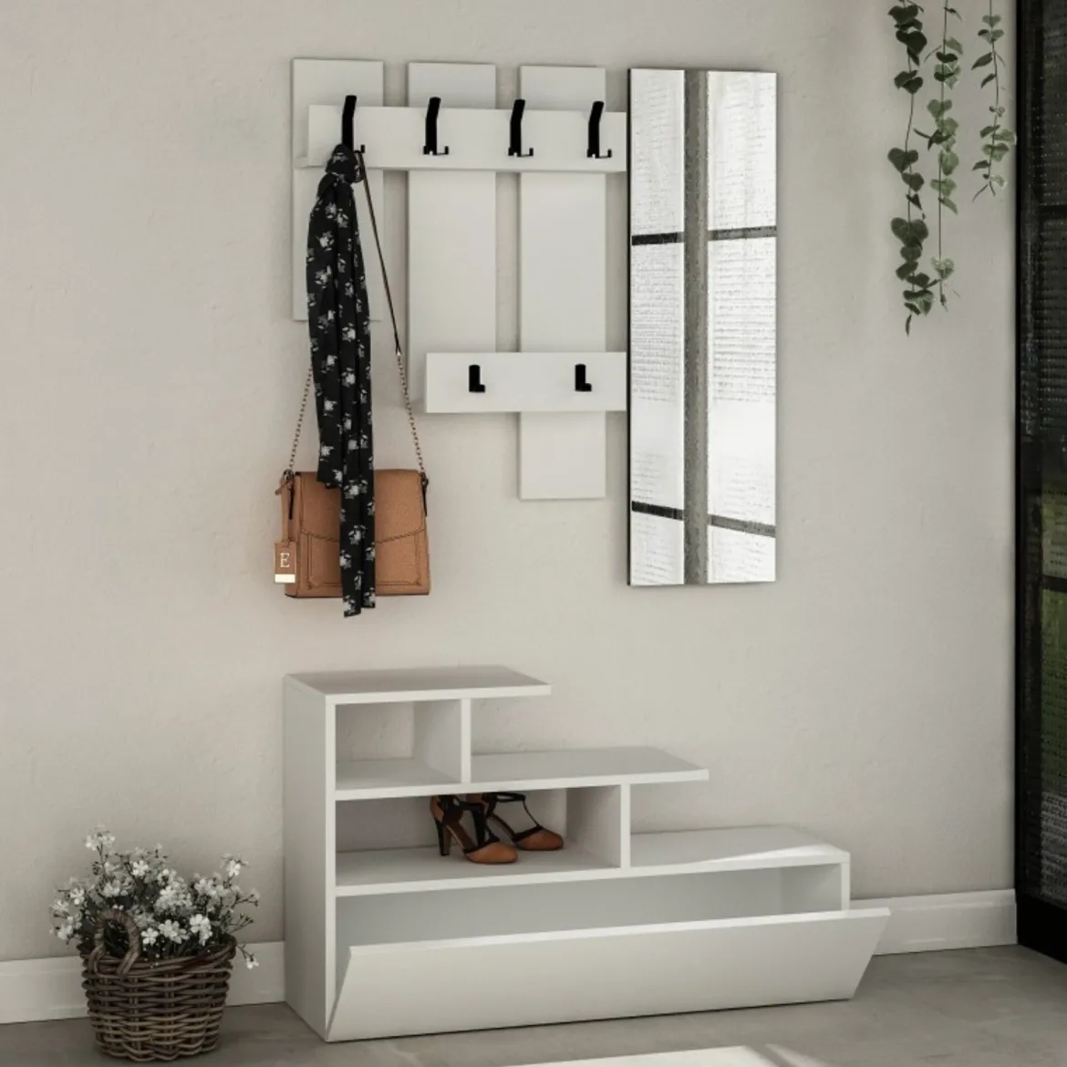 Mobile per ingresso sospeso bianco 30x99h cm - Gert