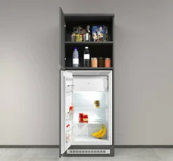 Mobile portafrigo 2 ante 60x165h cm antracite e ardesia - Mesarthim