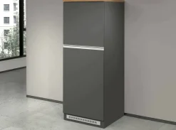 Mobile portafrigo 2 ante 60x165h cm antracite e rovere - Mesarthim