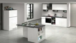 Mobile portafrigo 2 ante 60x165h cm bianco lucido e ardesia - Mesarthim