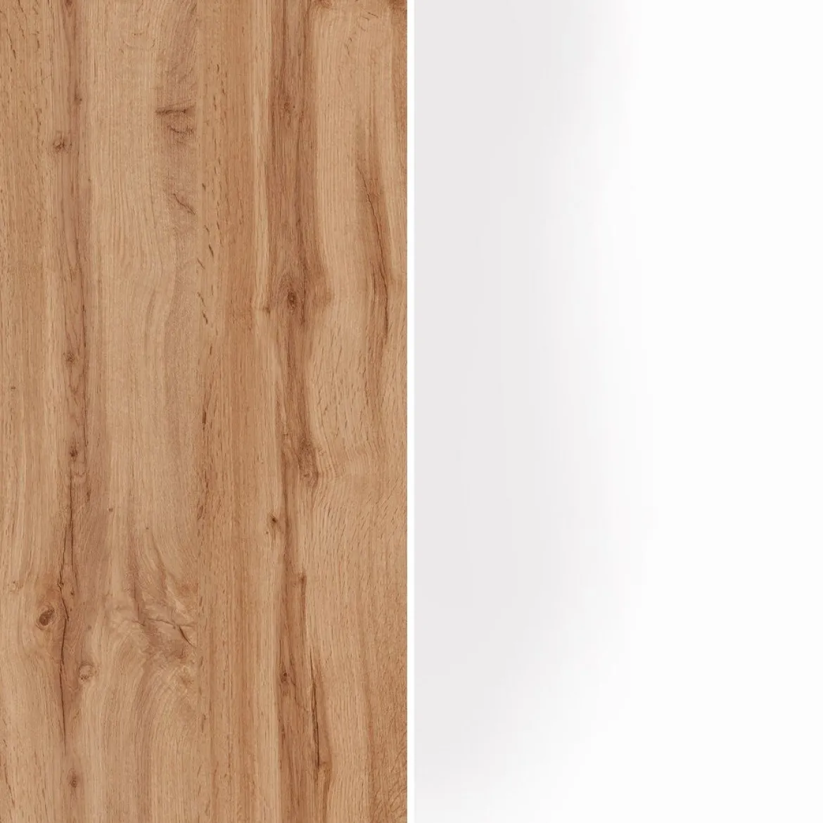 Mobile portafrigo 2 ante 60x165h cm bianco lucido e rovere - Mesarthim