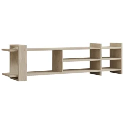 Mobile Porta tv Beige Marmo Beige Marmo 2 Ripiani 5 Vani 156x30x40h cm, Peso Supportato 40 kg - Zubiena