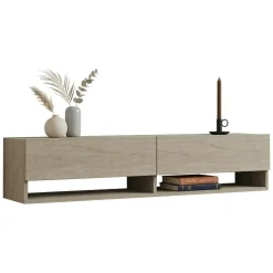 Mobile Porta tv Beige Marmo 2 Ripiani 2 Ante 141x30x31h cm, 4 Vani - Olmi