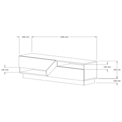 Mobile Porta tv Beige Marmo 2 Ripiani 2 Ante 160x40x45h cm, 5 Vani - Spilinga