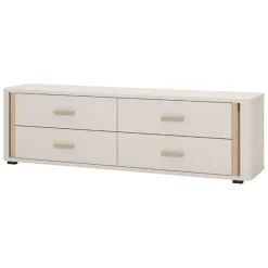 Mobile Porta tv Beige Marrone 4 Cassetti un Ripiano 176.5x40x52h cm, Apertura Scorrevole - Terenzo