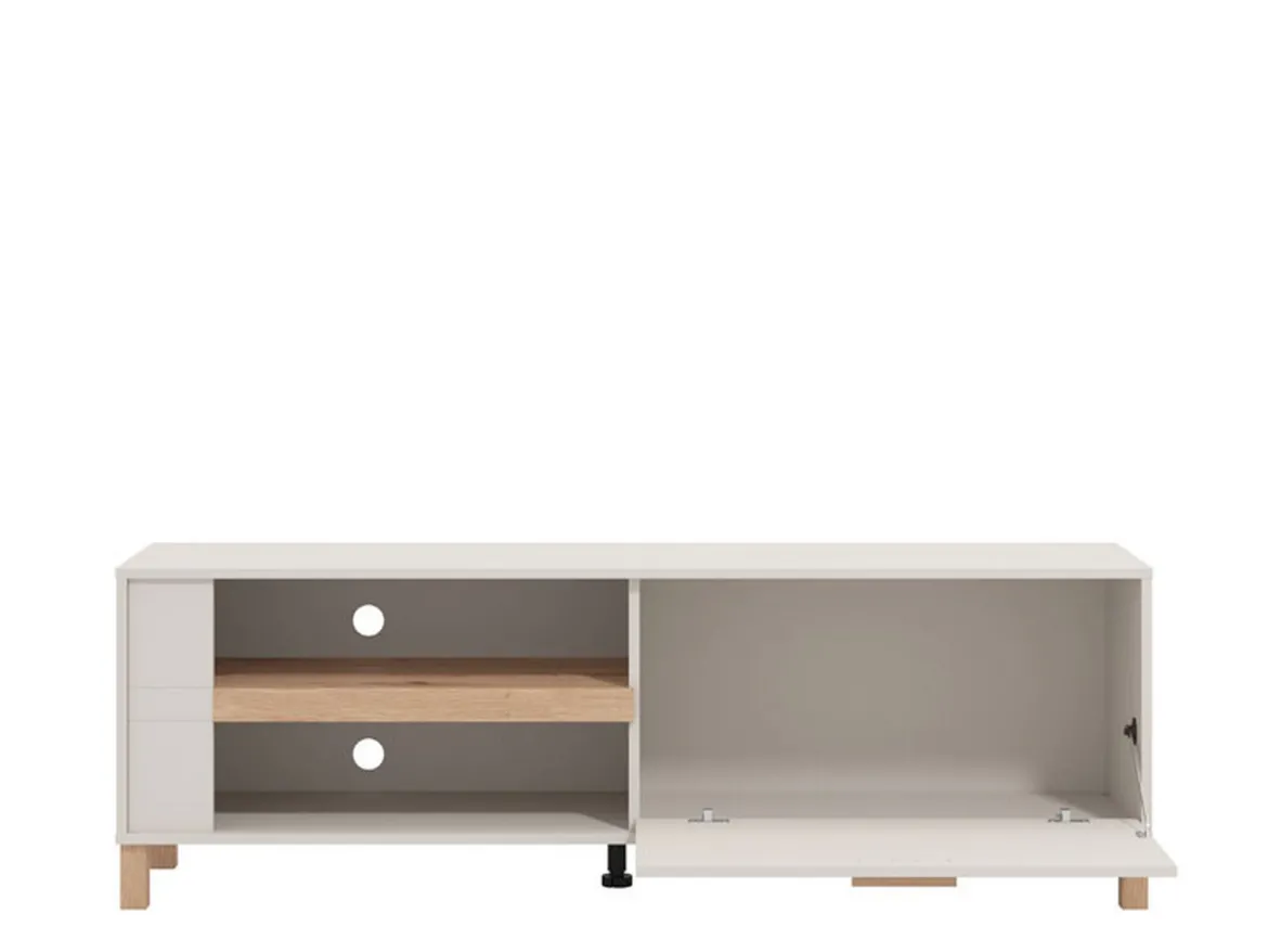 Mobile Porta tv Beige Marrone Rovere 2 Ripiani Un'anta 157x40x52h cm, 3 Vani - Magliolo