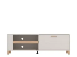 Mobile Porta tv Beige Marrone Rovere 2 Ripiani Un'anta 157x40x52h cm, 3 Vani - Magliolo