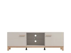 Mobile Porta tv Beige Marrone Rovere un Ripiano 2 Ante 154x41.5x50.5h cm, 4 Vani - Dosimo