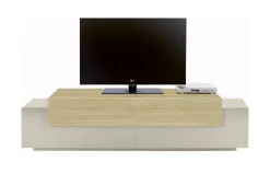 Mobile Porta tv Beige 3 Ripiani 4 Vani 200x45x51.5h cm, 3 Ante - Cassino