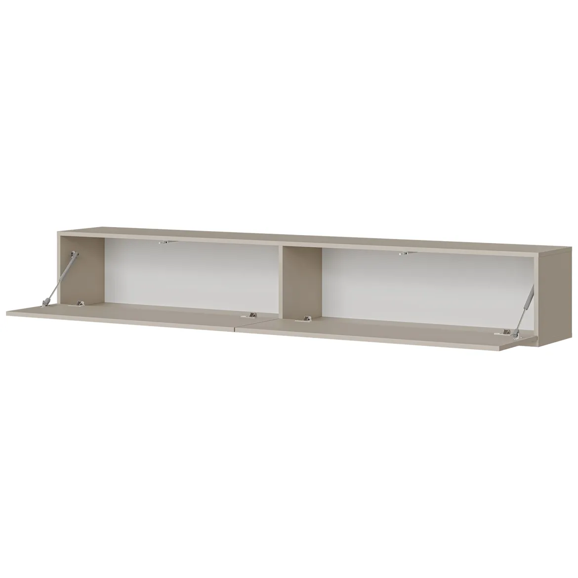 Mobile Porta tv Beige un Ripiano 2 Ante 200x42x57h cm, Caminetto Incluso - Vermezzo