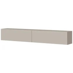 Mobile Porta tv Beige un Ripiano 2 Ante 200x42x57h cm, Caminetto Incluso - Vermezzo
