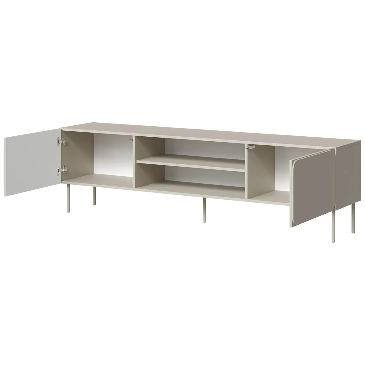 Mobile Porta tv Beige un Ripiano 2 Ante 200x42x60h cm, 4 Vani - Mornago