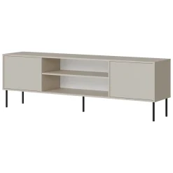 Mobile Porta tv Beige un Ripiano 2 Ante 4180x40x60h cm, con Piedini in Metallo - Rainerio