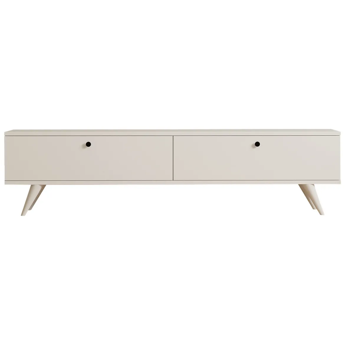 Mobile Porta tv Bianco 2 Ante 2 Vani 160x25x40h cm, Apertura a Ribalta - Atestino