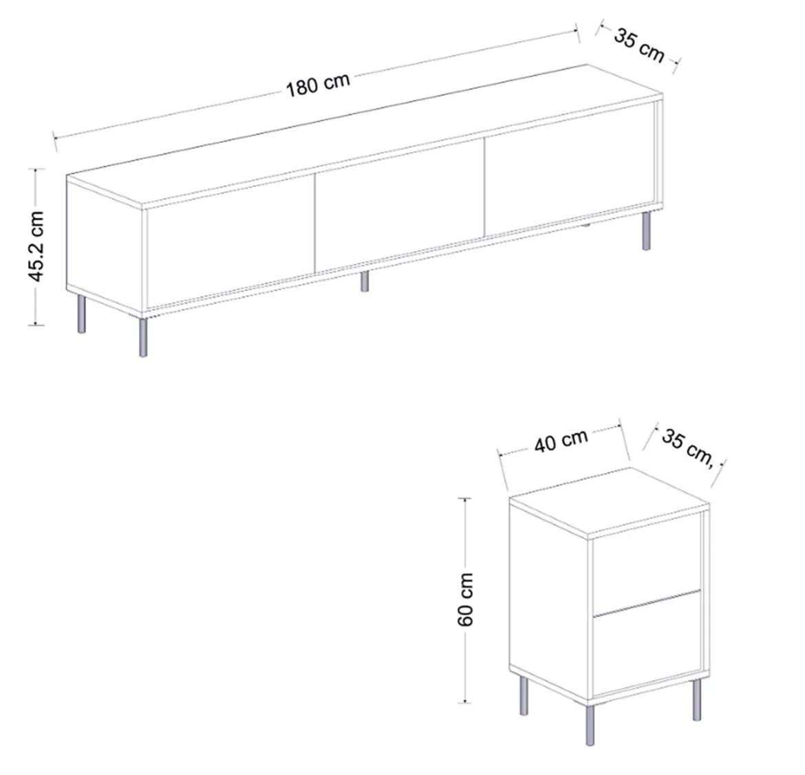 Mobile Porta tv Bianco Bianco Marmo 2 Ripiani 5 Ante 180x35x45h cm, con Finiture oro - Cortin