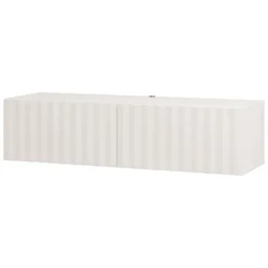 Mobile Porta tv Bianco Crema Beige un Ripiano 2 Ante 128x42x32h cm, 2 Vani - Vetto