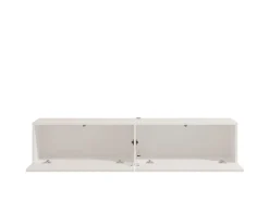 Mobile Porta tv Bianco Crema Beige un Ripiano 2 Ante 154x42x32h cm, 2 Vani - Maderno