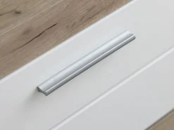 Mobile Porta tv Bianco Crema Marrone Rovere Nodi 2 Ripiani 4 Vani 162x41.5x43.5h cm, Un'anta - Pompu
