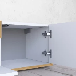 Mobile Porta tv Bianco Lucido un Ripiano 210x43x65h cm, 2 Cassetti - Sinello