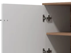 Mobile Porta tv Bianco Marrone Noce Un'anta 2 Vani 120x25x37h cm, Apertura a Ribalta - Taurasi
