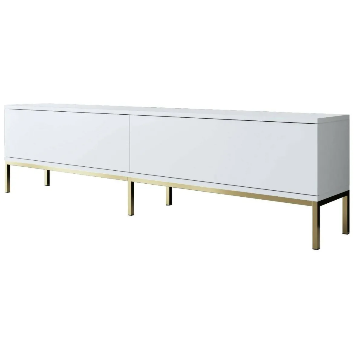 Mobile Porta tv Bianco oro Cassetti un Ripiano 180x30x47h cm, 2 Ante - Espero