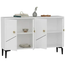 Mobile Porta tv Bianco 2 Ripiani Apertura a Ribalta 130x45x51h cm, Un'anta - Rinaldo