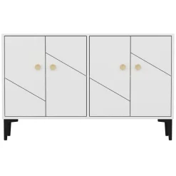 Mobile Porta tv Bianco 2 Ripiani Apertura a Ribalta 130x45x51h cm, Un'anta - Rinaldo