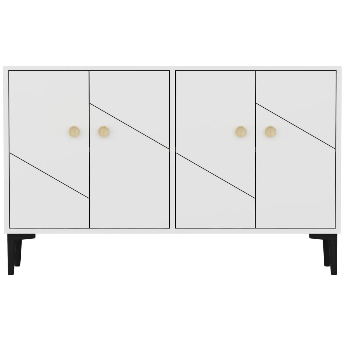 Mobile Porta tv Bianco 2 Ripiani Apertura a Ribalta 130x45x51h cm, Un'anta - Rinaldo