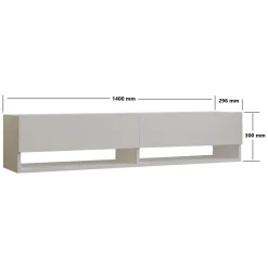 Mobile Porta tv Bianco 2 Ripiani Un'anta 160x27x33h cm, con Pensile - Cuorgne