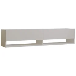 Mobile Porta tv Bianco 2 Ripiani Un'anta 160x27x33h cm, con Pensile - Cuorgne