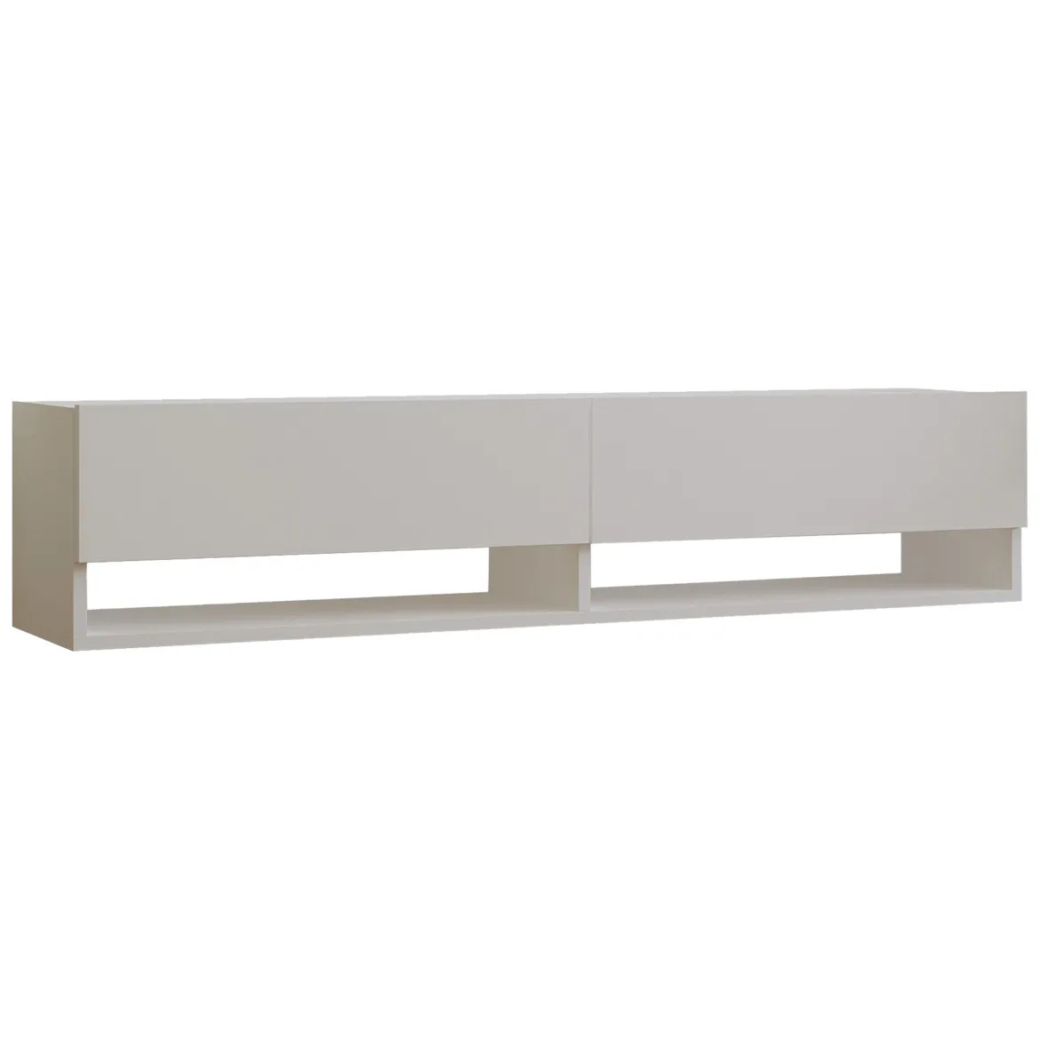 Mobile Porta tv Bianco 2 Ripiani Un'anta 160x27x33h cm, con Pensile - Cuorgne