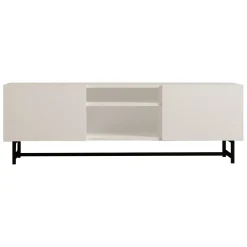 Mobile Porta tv Bianco 3 Ripiani Apertura Battente 150x37x50h cm, 2 Ante - Nicolao