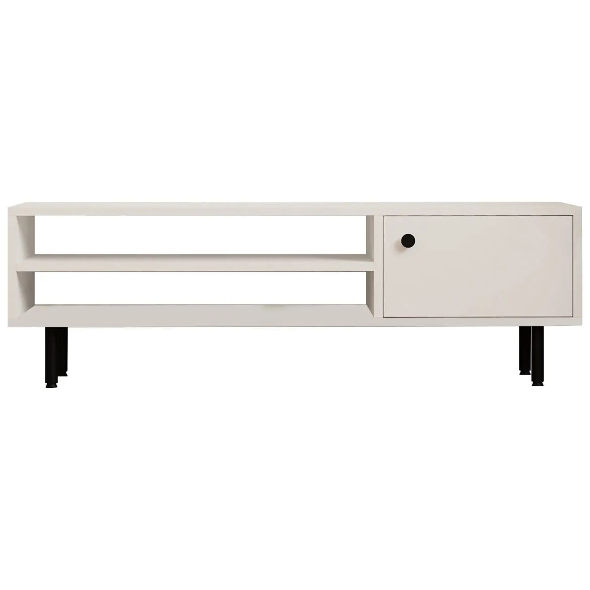 Mobile Porta tv Bianco un Ripiano Un'anta 42x180x42h cm, 2 Vani - Borger