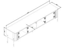 Mobile porta TV Brembana, 190x40 h50 cm, Beige