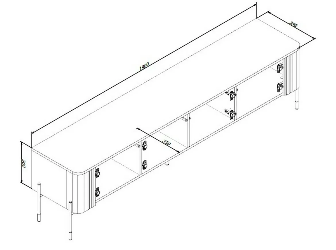 Mobile porta TV Brembana, 190x40 h50 cm, Beige