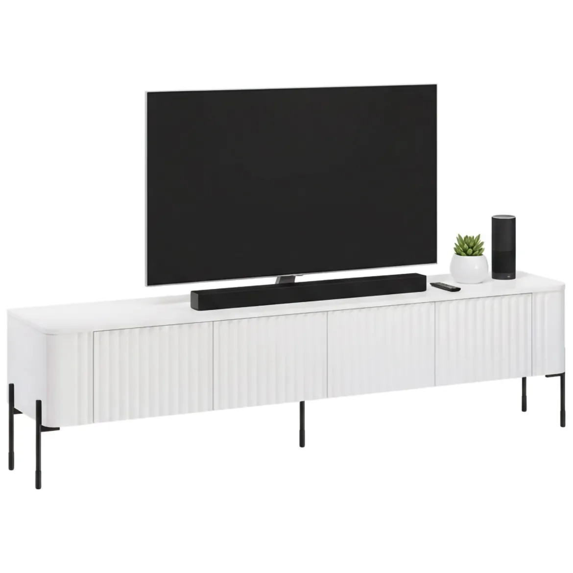 Mobile porta TV Brembana, 190x40 h50 cm, Bianco