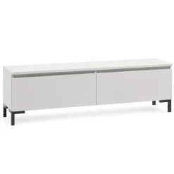 Mobile Porta tv Grigio Chiaro Nero un Ripiano 2 Ante 150x37x45h cm, con Piedini Made in Italy - Mimasato