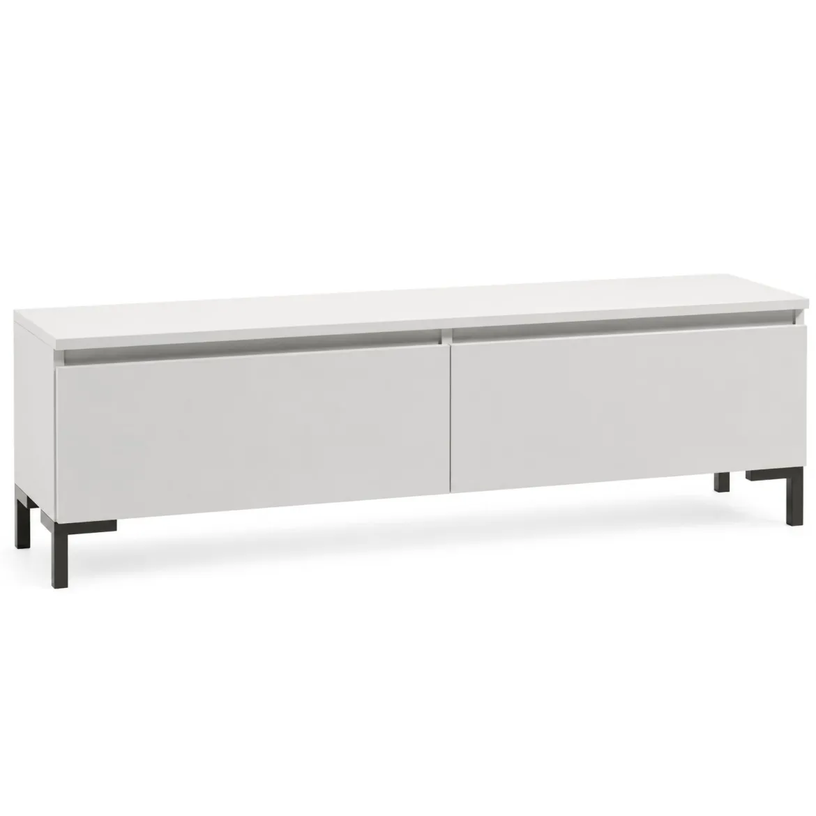 Mobile Porta tv Grigio Chiaro Nero un Ripiano 2 Ante 150x37x45h cm, con Piedini Made in Italy - Mimasato